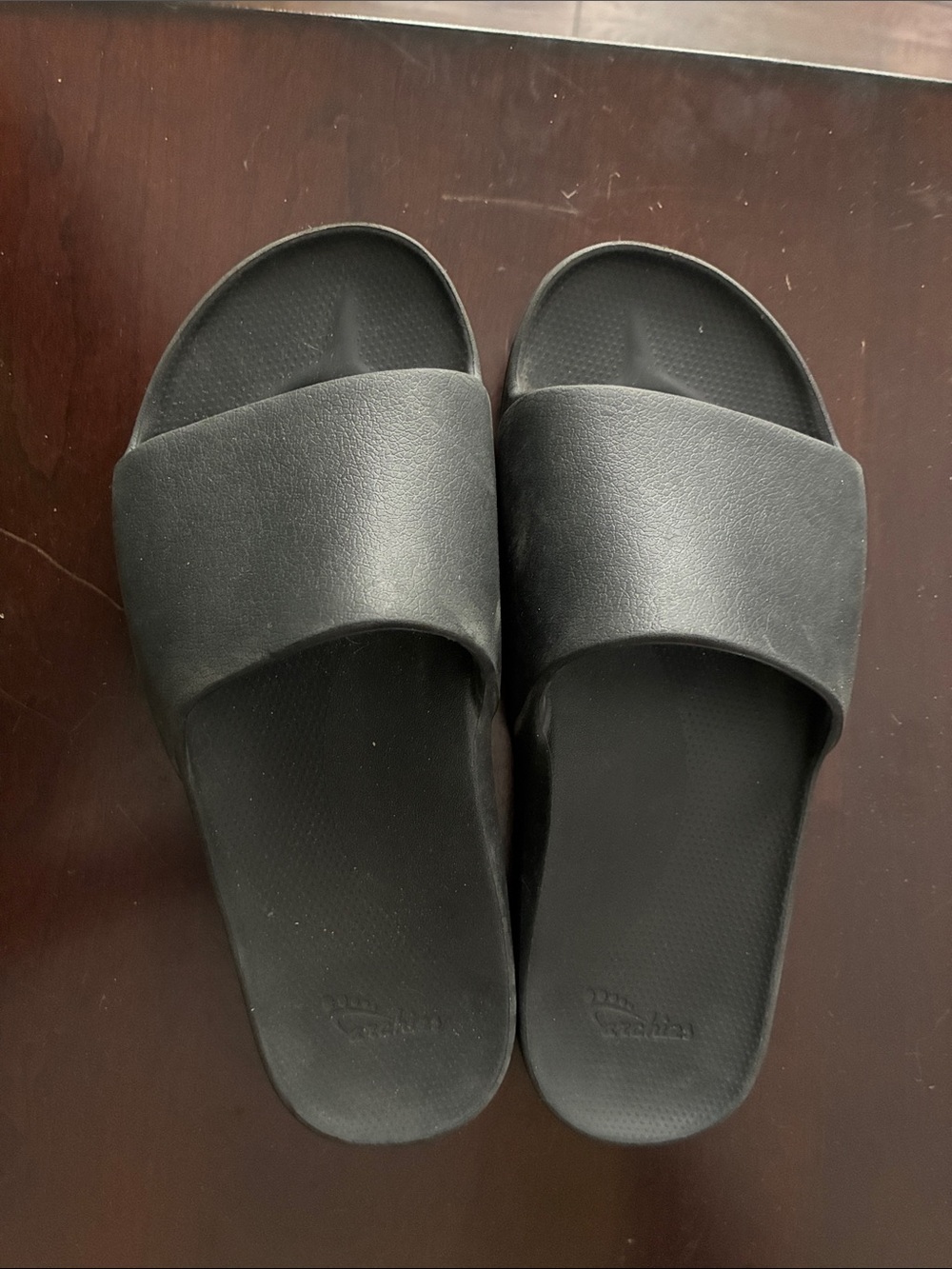Women's Black Slide Sandals - Comfortable Cushioned Slippers